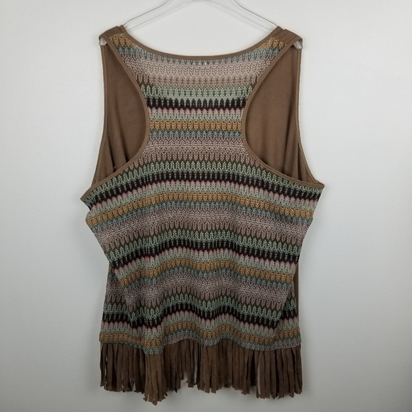 Maurices Boho Elephant Suede Fringe Tank Top - Picture 2 of 7